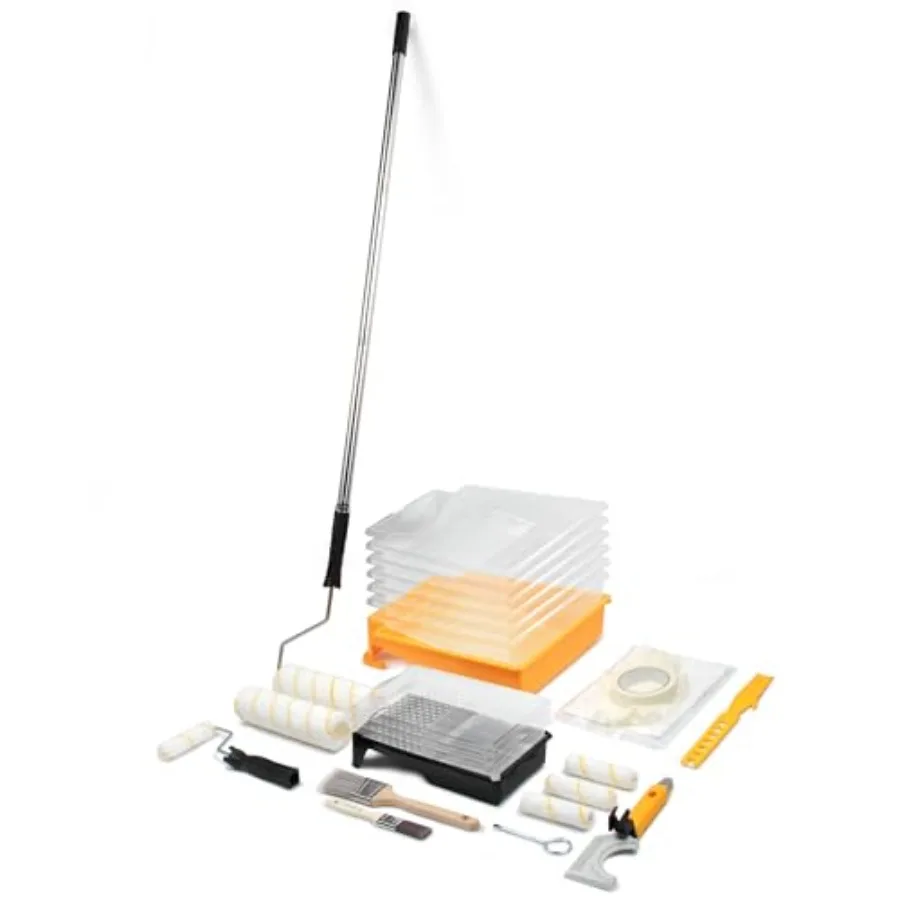 Voomey 28pcs Paint Roller Kit with Extension Pole, 9 Inch and 4 Inch Paint Roller Set, House Painting Supplies for Walls and Ce
Voomey 28pcs Paint Roller Kit with Extension Pole, 9 Inch and 4 Inch Paint Roller Set, House Painting Supplies for Walls and Ce