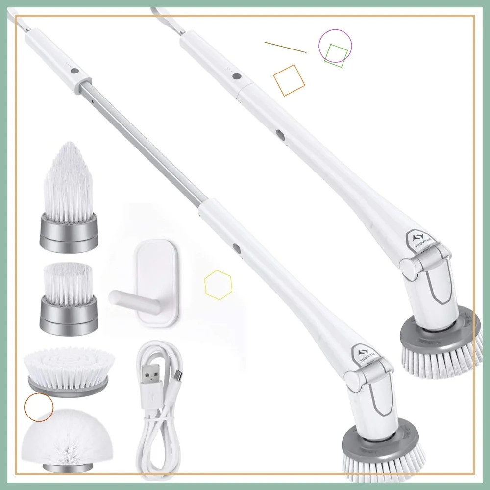 Cordless Electric Spin Scrubber - IPX7 Waterproof, 180Min Runtime, 43" Extendable Handle, 4 Brush Heads for Home/Bathroom/Car
Cordless Electric Spin Scrubber - IPX7 Waterproof, 180Min Runtime, 43" Extendable Handle, 4 Brush Heads for Home/Bathroom/Car