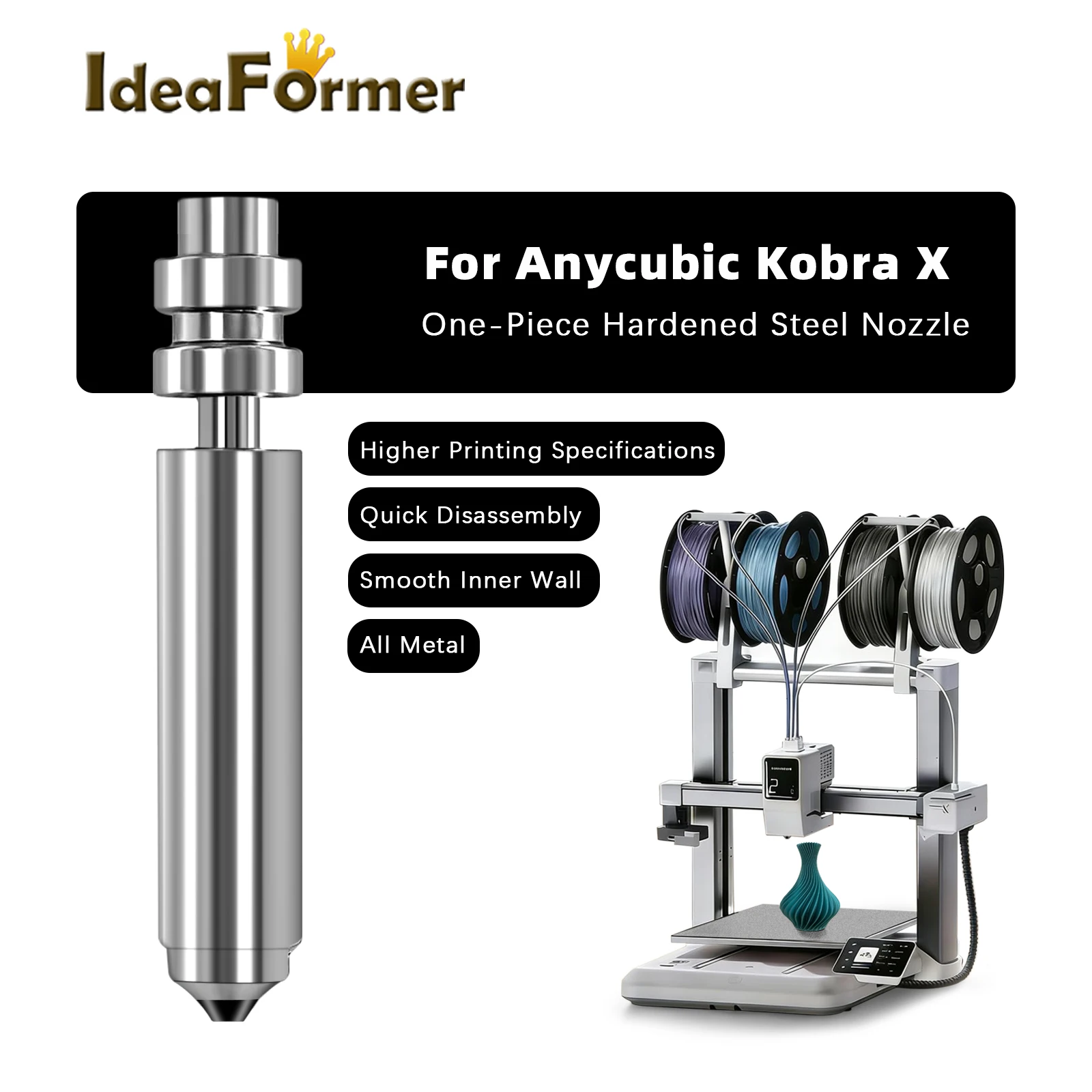Сопло Anycubic Kobra X KX, биметаллические сопла 0.4/0.6 мм, цельное сопло для хотэнда, термостойкое до 300°C ℃ Запчасти для 3D-принтера Kobra X
Сопло Anycubic Kobra X KX, биметаллические сопла 0.4/0.6 мм, цельное сопло для хотэнда, термостойкое до 300°C ℃ Запчасти для 3D-принтера Kobra X