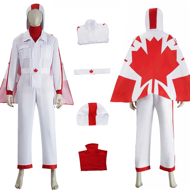 Duke Caboom Cosplay Costume White Jumpsuit Red Hooded Cape Adult Canadian Stuntman Outfit Halloween Carnival Party Fancy Dress
Duke Caboom Cosplay Costume White Jumpsuit Red Hooded Cape Adult Canadian Stuntman Outfit Halloween Carnival Party Fancy Dress