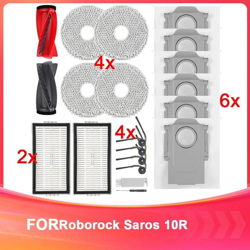 Especial Accessories Part For Roborock Saros 10R Robot Vacuum, Main Brush, HEPA Filters, Side Brushes,Mop Cloth Pads,Dust Bags
Especial Accessories Part For Roborock Saros 10R Robot Vacuum, Main Brush, HEPA Filters, Side Brushes,Mop Cloth Pads,Dust Bags