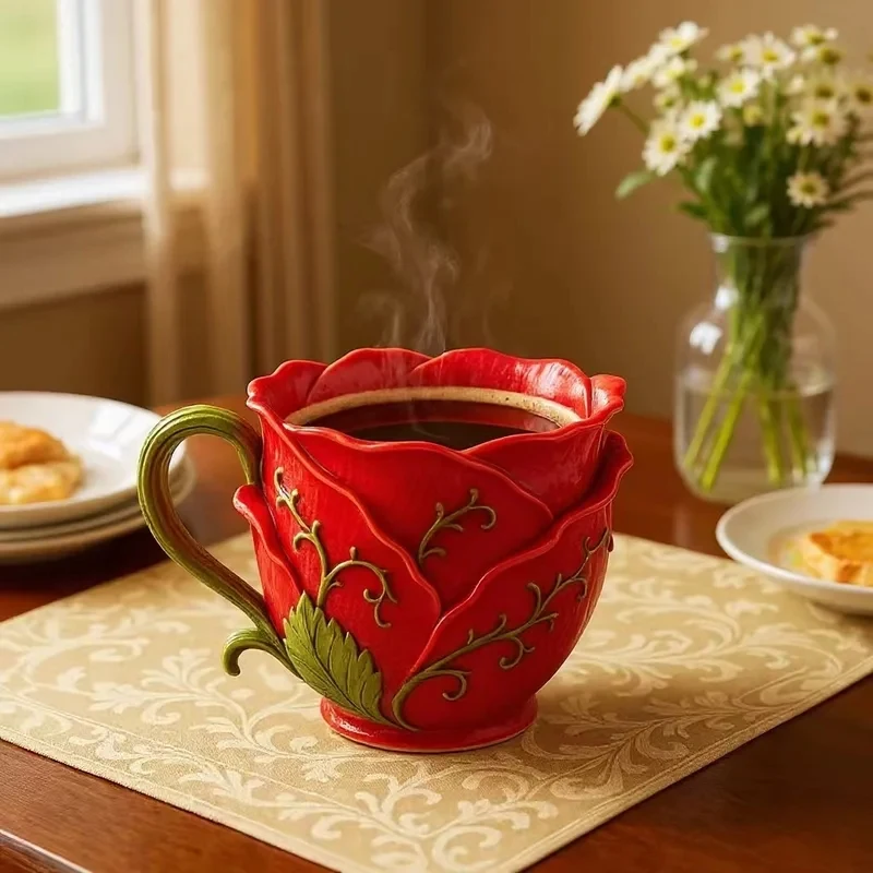 Delicate Rose Coffee Mug, Underglaze Ceramic Tea Cup, Elegant Floral Porcelain Drinkware, Vintage Flower Milk Water Vessel
Delicate Rose Coffee Mug, Underglaze Ceramic Tea Cup, Elegant Floral Porcelain Drinkware, Vintage Flower Milk Water Vessel
