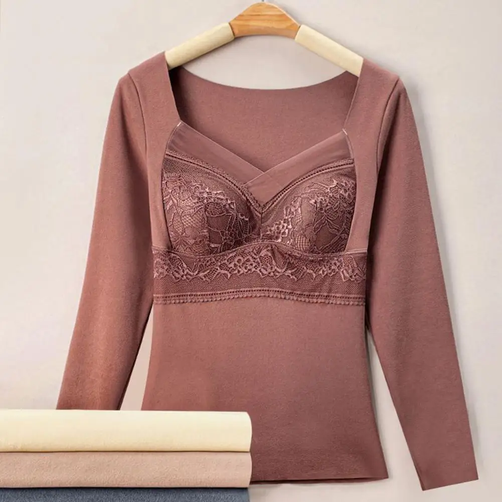 Women Thermal Top Cozy Winter V-neck Lace Padded Pullover for Women Thick Plush Warm Top with Seamless Soft Underwear Blouse
Women Thermal Top Cozy Winter V-neck Lace Padded Pullover for Women Thick Plush Warm Top with Seamless Soft Underwear Blouse