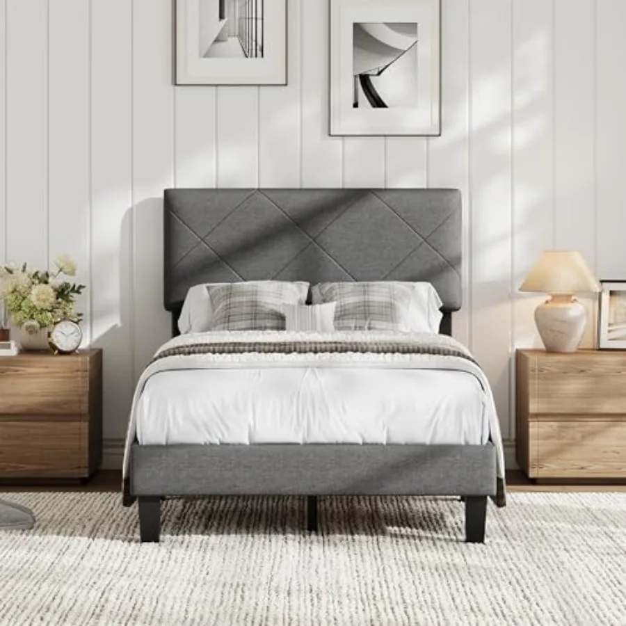 Size Bed Frame Platform Bed Frame with Upholstered Headboard and Wooden Slat Support Heavy Duty and Noise Free No Box Spring Ne
Size Bed Frame Platform Bed Frame with Upholstered Headboard and Wooden Slat Support Heavy Duty and Noise Free No Box Spring Ne