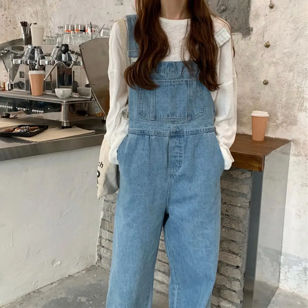 Skin-friendly Jumpsuit for Women Women's Wide-leg Denim Bib Overalls with Adjustable Straps Pockets Casual Baggy for Spring
Skin-friendly Jumpsuit for Women Women's Wide-leg Denim Bib Overalls with Adjustable Straps Pockets Casual Baggy for Spring