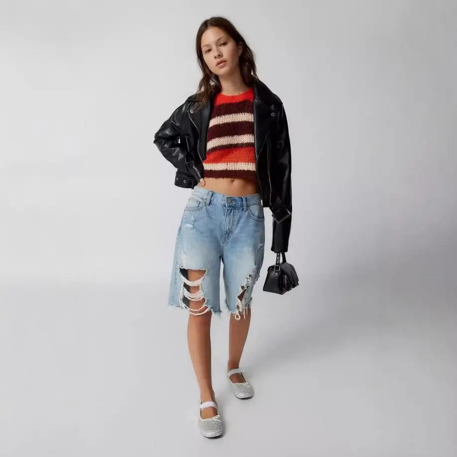 Autumn Winter New Style Casual Loose Long Sleeve round Neck Knitted Top Color Block Stripe Short Length Belly Baring Women's ...
Autumn Winter New Style Casual Loose Long Sleeve round Neck Knitted Top Color Block Stripe Short Length Belly Baring Women's ...