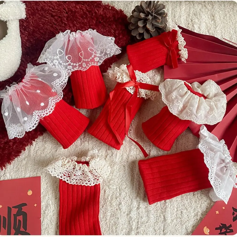 Comfortable Female Hosiery New Year Red Socks Cotton Lace Children Red Socks Bow Middle Tube Socks Winter
Comfortable Female Hosiery New Year Red Socks Cotton Lace Children Red Socks Bow Middle Tube Socks Winter