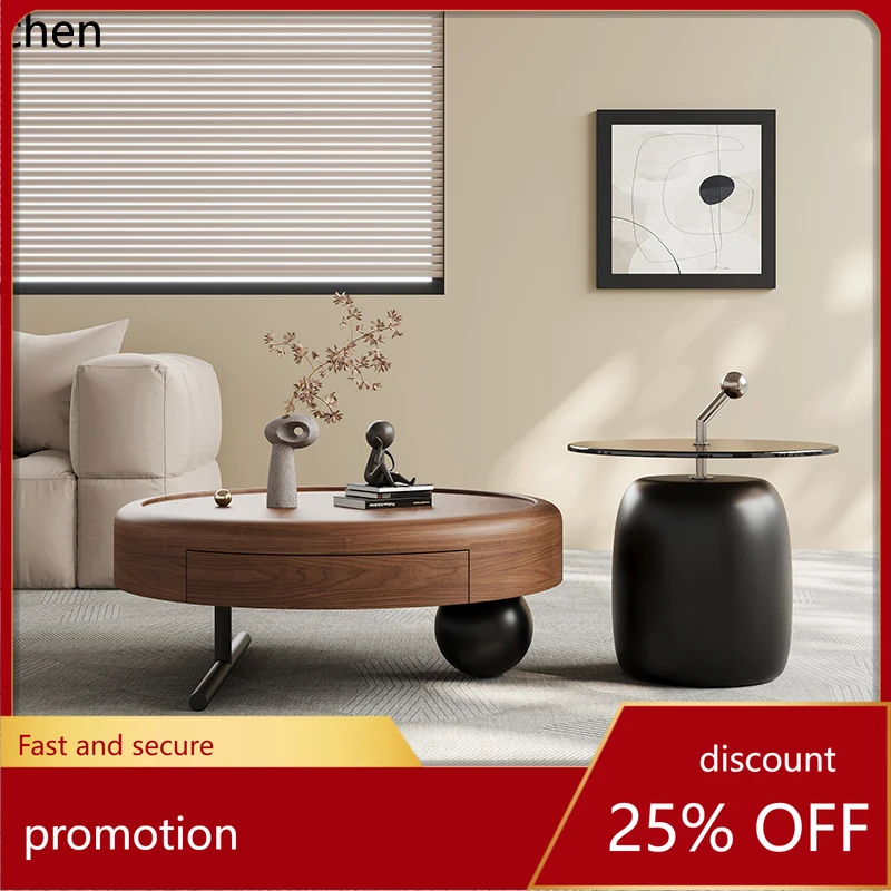 ZML round living room home light luxury high sense designer antique walnut coffee table combination
ZML round living room home light luxury high sense designer antique walnut coffee table combination