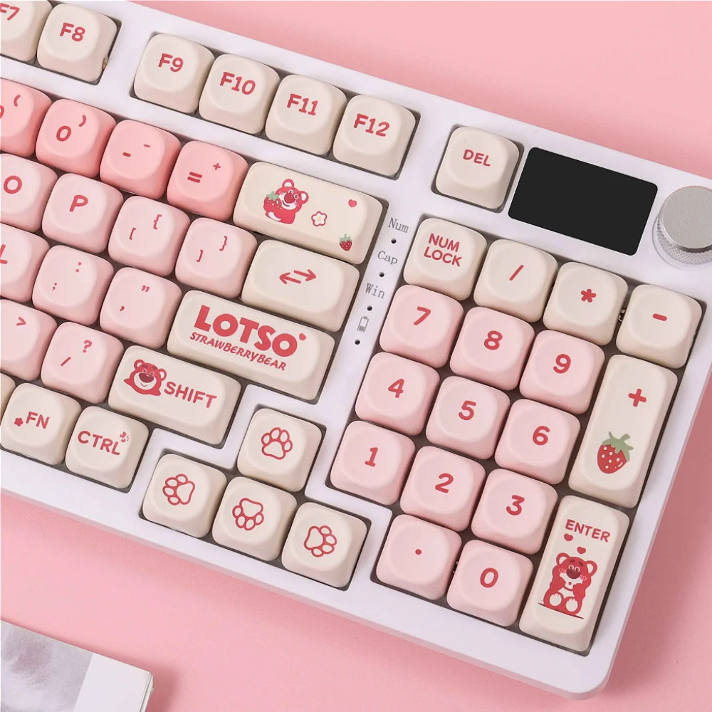 Strawberry Bear Mechanical Keyboard, MOA Keycap Set, Cute PBT, Pink, Gradient, Small Full Set of Keycaps
Strawberry Bear Mechanical Keyboard, MOA Keycap Set, Cute PBT, Pink, Gradient, Small Full Set of Keycaps