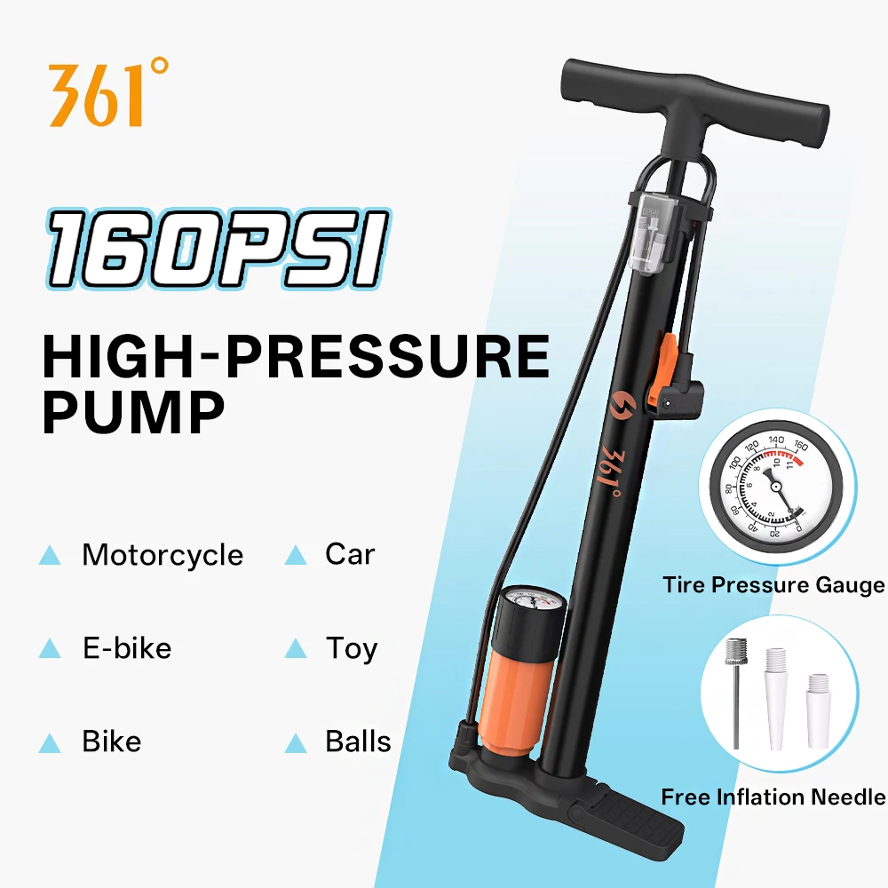 361 Degrees Bike Pump 160psi MTB Road Bicycle Tire Inflator Manual High Pressure Air Pump for Bicycle Cycling Pump Bike Tools
361 Degrees Bike Pump 160psi MTB Road Bicycle Tire Inflator Manual High Pressure Air Pump for Bicycle Cycling Pump Bike Tools