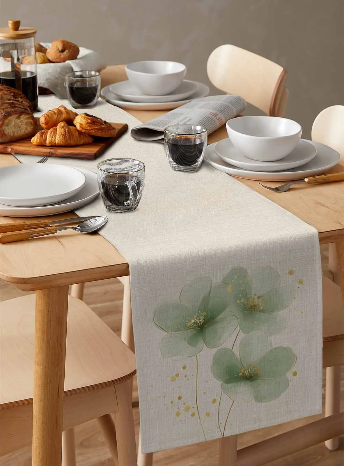 Linen Background Green Flowers Table Runners for Dining Room Home Decor Tablecloth 4/6 Pcs Placemats Table Cover
Linen Background Green Flowers Table Runners for Dining Room Home Decor Tablecloth 4/6 Pcs Placemats Table Cover