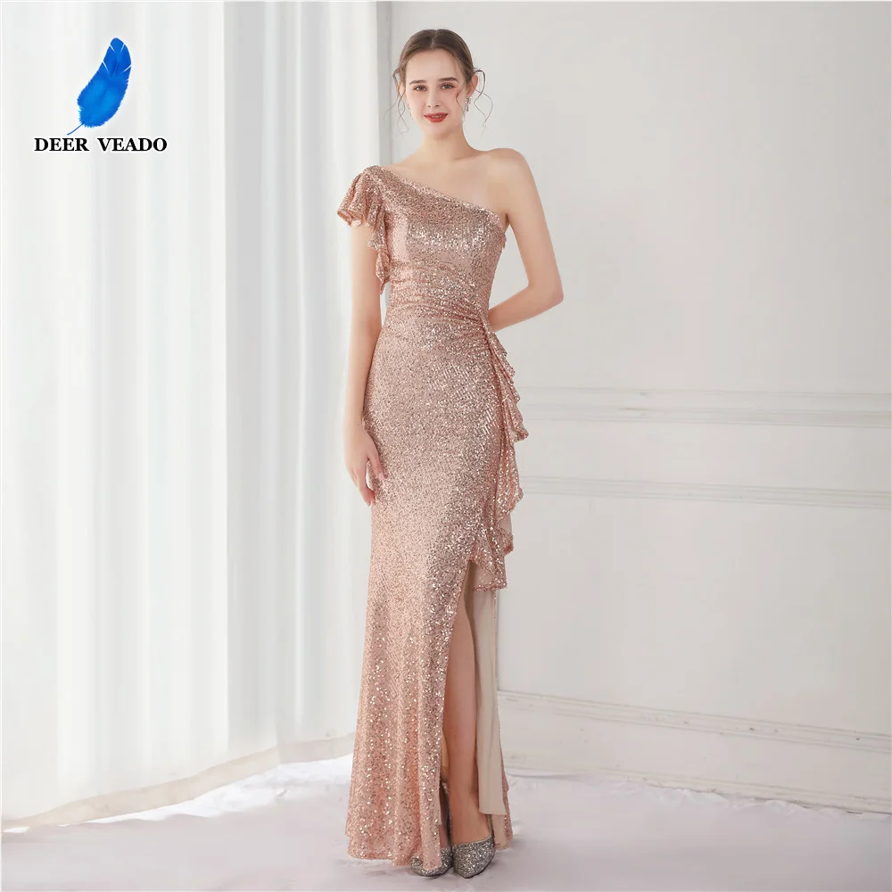 DEERVEADO Women's One Shoulder Evening Party Dresses Elegant Mermaid Slit Sequined Formal Occasion Dress Prom Gown
DEERVEADO Women's One Shoulder Evening Party Dresses Elegant Mermaid Slit Sequined Formal Occasion Dress Prom Gown