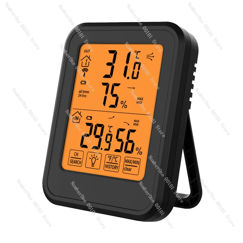 Electronic wireless transmission indoor and outdoor thermohygrometer waterproof smart touch screen temperature recorder
Electronic wireless transmission indoor and outdoor thermohygrometer waterproof smart touch screen temperature recorder