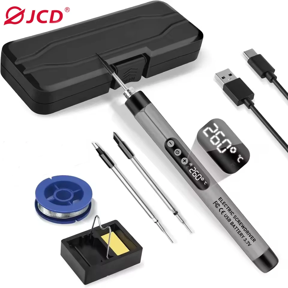USB Soldering iron Set portable type-C interface 1000mAh battery LED display Adjustable temperature household DIY Welding Tools
USB Soldering iron Set portable type-C interface 1000mAh battery LED display Adjustable temperature household DIY Welding Tools