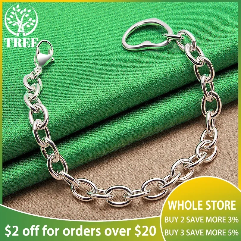 ALITREE 925 Sterling Silver Bracelet Wholesale Heart Chain Bracelets For Women's Wedding Party Fashion Classic Jewelry Gifts
ALITREE 925 Sterling Silver Bracelet Wholesale Heart Chain Bracelets For Women's Wedding Party Fashion Classic Jewelry Gifts