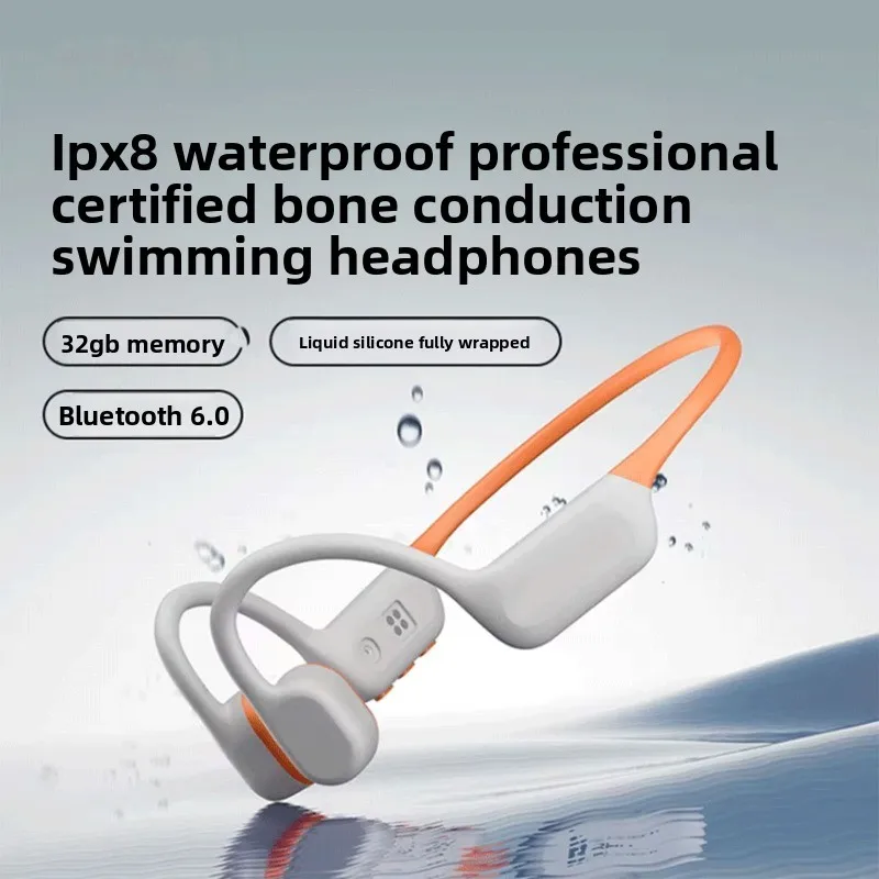32G memory, Bluetooth headset IPX8 waterproof, bone conduction, liquid silicone fully wrapped sports cycling wireless headset
32G memory, Bluetooth headset IPX8 waterproof, bone conduction, liquid silicone fully wrapped sports cycling wireless headset