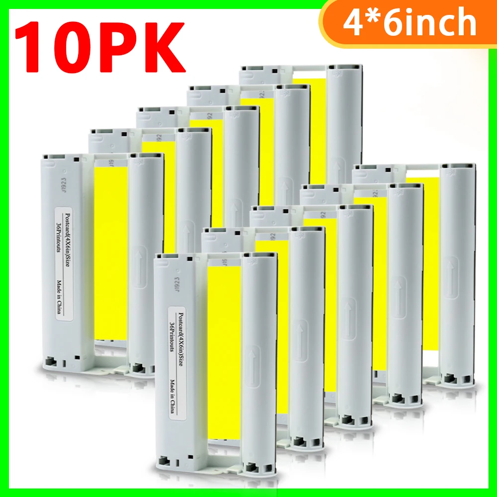 A ABColor 10Pcs 6inch KP 108IN KP-36IN Cartridges Suitable for Canon Selphy Compact Photo Printer CP1200 CP1300 CP910 CP900
A ABColor 10Pcs 6inch KP 108IN KP-36IN Cartridges Suitable for Canon Selphy Compact Photo Printer CP1200 CP1300 CP910 CP900