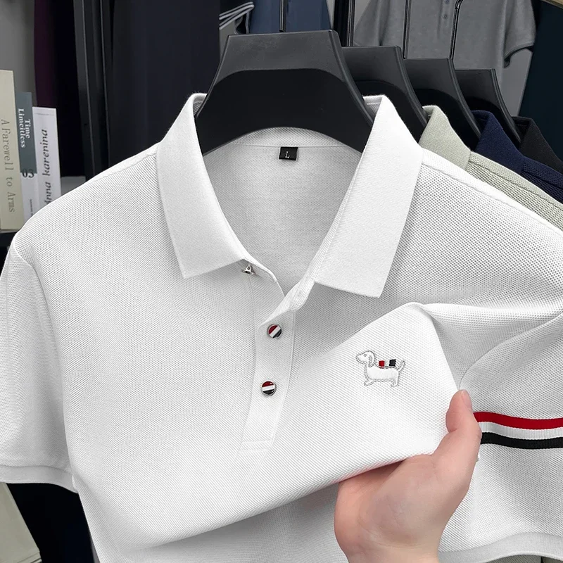 High End Cotton Short Sleeve Men's Polo Shirt Summer New Item Puppy Embroidery Fashion Korean Youth Casual Lapel T-shir
High End Cotton Short Sleeve Men's Polo Shirt Summer New Item Puppy Embroidery Fashion Korean Youth Casual Lapel T-shir
