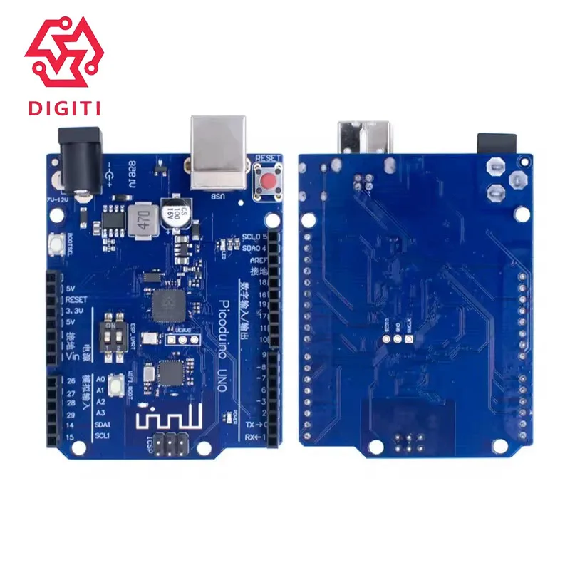 Pi PicoDuino UNO Development Board (RP2040 Dual-Core + WiFi) (Pico W Compatible, Arduino UNO Form Factor
Pi PicoDuino UNO Development Board (RP2040 Dual-Core + WiFi) (Pico W Compatible, Arduino UNO Form Factor
