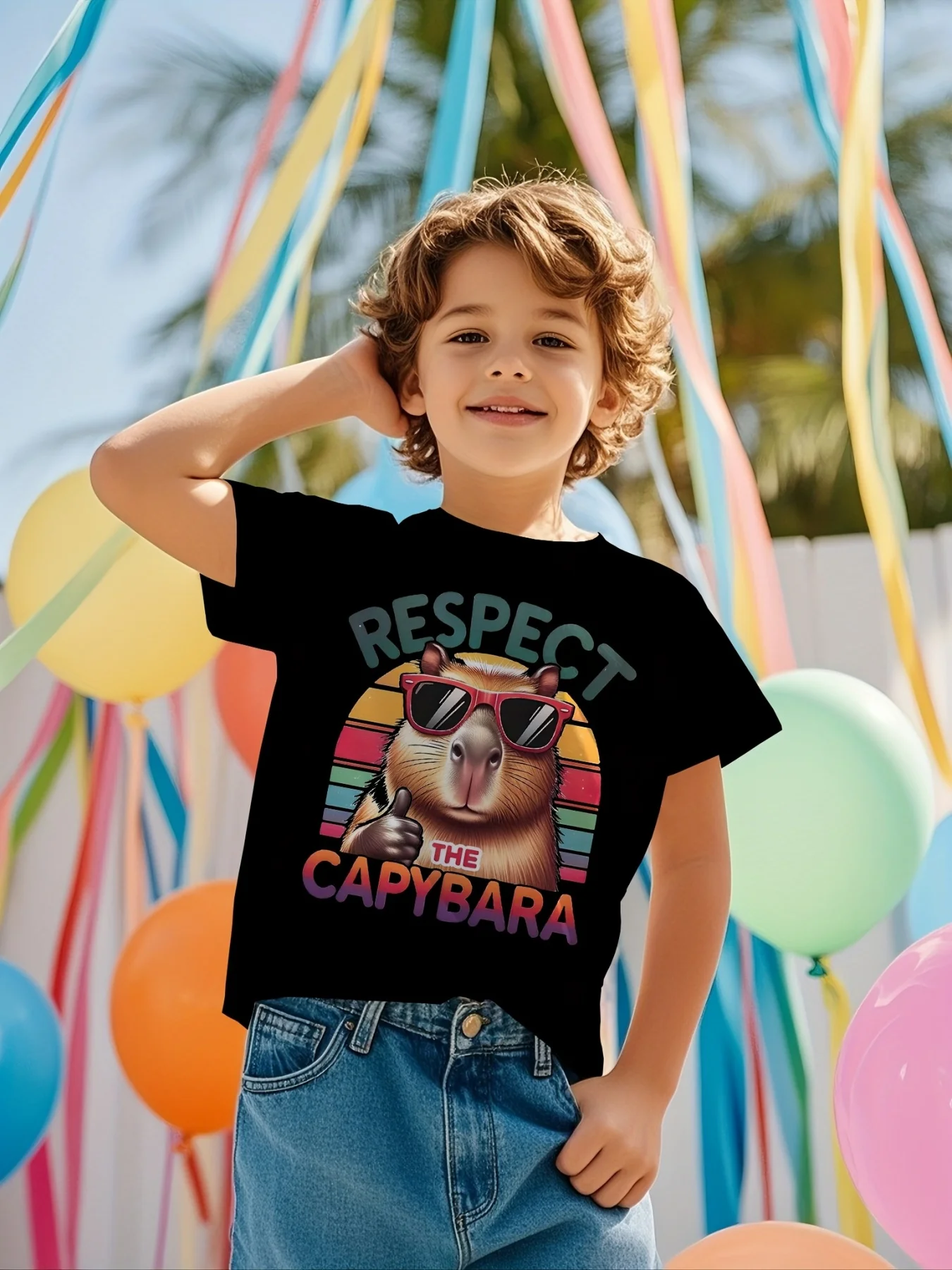 Kids Clothes Cute Capybara Tops Short Sleeve Cartoon Graphic T Shirts 3D Printed Kids T Shirt O-Neck Summer Children's Clothing 
Kids Clothes Cute Capybara Tops Short Sleeve Cartoon Graphic T Shirts 3D Printed Kids T Shirt O-Neck Summer Children's Clothing