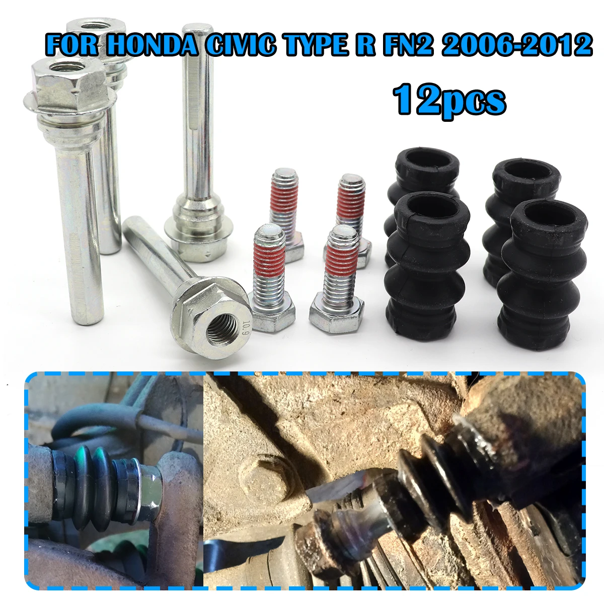 12PCS Brake Caliper Cylinder Slider Guide Pin For Disc Housing Bolts Rubber Boot Seal Kit FOR HONDA CIVIC TYPE R FN2 2006-2012
12PCS Brake Caliper Cylinder Slider Guide Pin For Disc Housing Bolts Rubber Boot Seal Kit FOR HONDA CIVIC TYPE R FN2 2006-2012