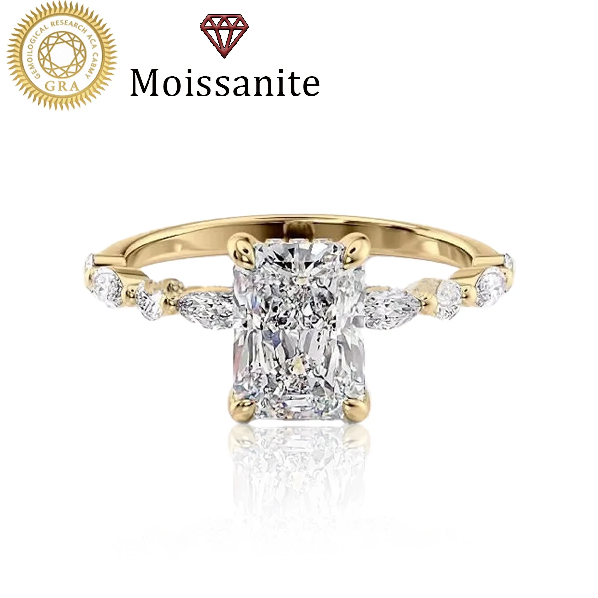 1 Piece Women's Wedding Ring, Radiant Cut Rectangular Ring for Women, 2g S925 Sterling Silver, 2 Carat Moissanite, Luxurious Bohemian Court Style, Engagement, Proposal, Wedding Anniversary, Valentine's Day Gift, Comes with Moissanite Certificate and Exqui
1 Piece Women's Wedding Ring, Radiant Cut Rectangular Ring for Women, 2g S925 Sterling Silver, 2 Carat Moissanite, Luxurious Bohemian Court Style, Engagement, Proposal, Wedding Anniversary, Valentine's Day Gift, Comes with Moissanite Certificate and Exqui