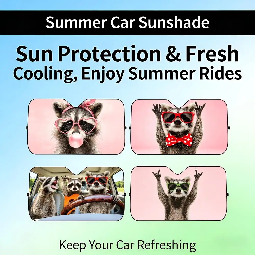 WWacky 3DRendered Raccoon WWearing Sunglasses Sun Visor Retractable Car Windshield Sun Shade UV
WWacky 3DRendered Raccoon WWearing Sunglasses Sun Visor Retractable Car Windshield Sun Shade UV