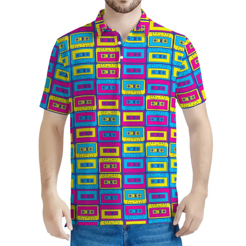 Retro Tape Graphic Polo Shirt 3d Printed Music Records T-shirt Men Summer Oversized Tee Shirts Casual Button Short Sleeves
Retro Tape Graphic Polo Shirt 3d Printed Music Records T-shirt Men Summer Oversized Tee Shirts Casual Button Short Sleeves