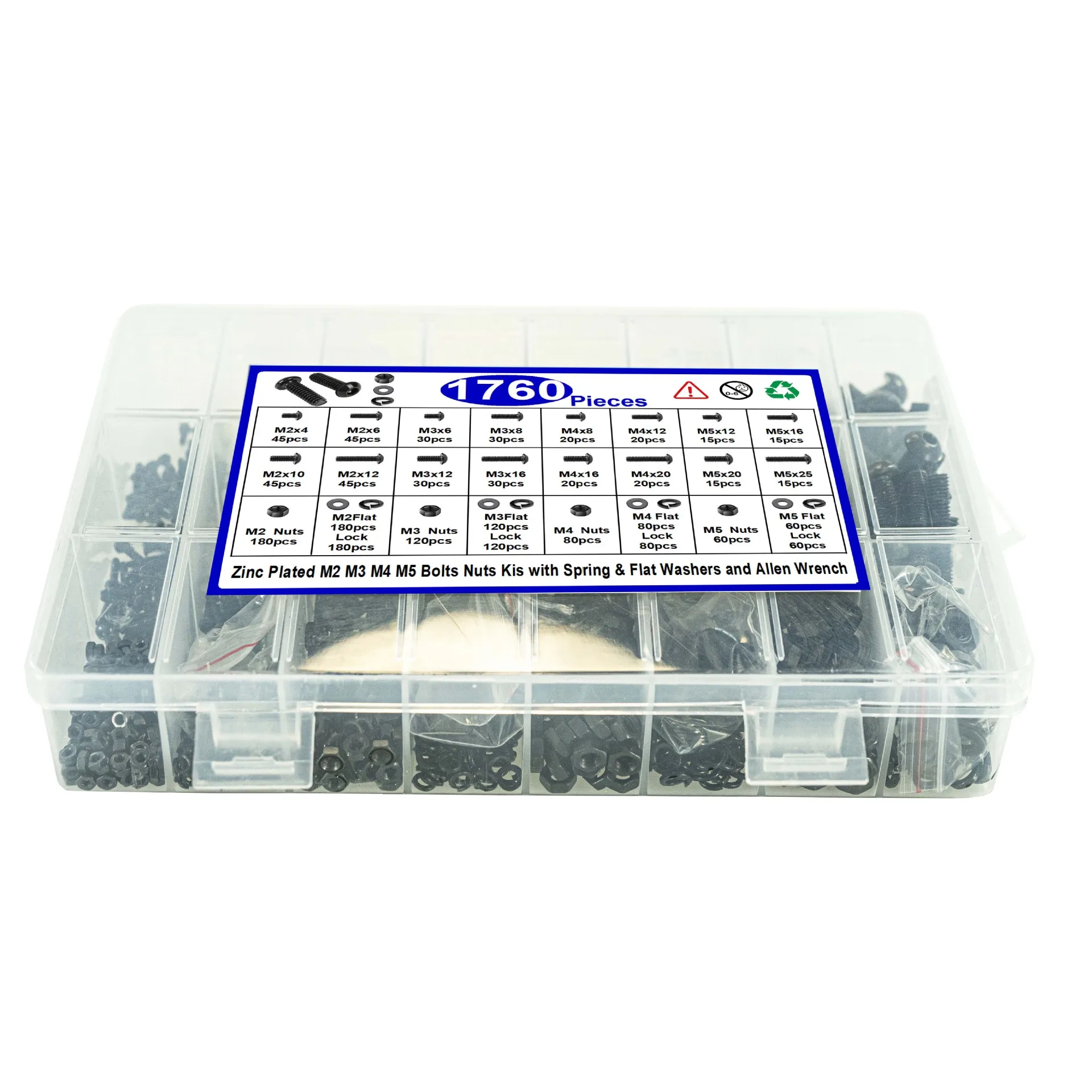 1760 Pcs screw set ,Hex Hexagon Socket Button & round Head Screws Nuts Washer Kit M2M3M4M5*4/6/8/10/12/16/20/25,10.9 Alloy steel
1760 Pcs screw set ,Hex Hexagon Socket Button & round Head Screws Nuts Washer Kit M2M3M4M5*4/6/8/10/12/16/20/25,10.9 Alloy steel