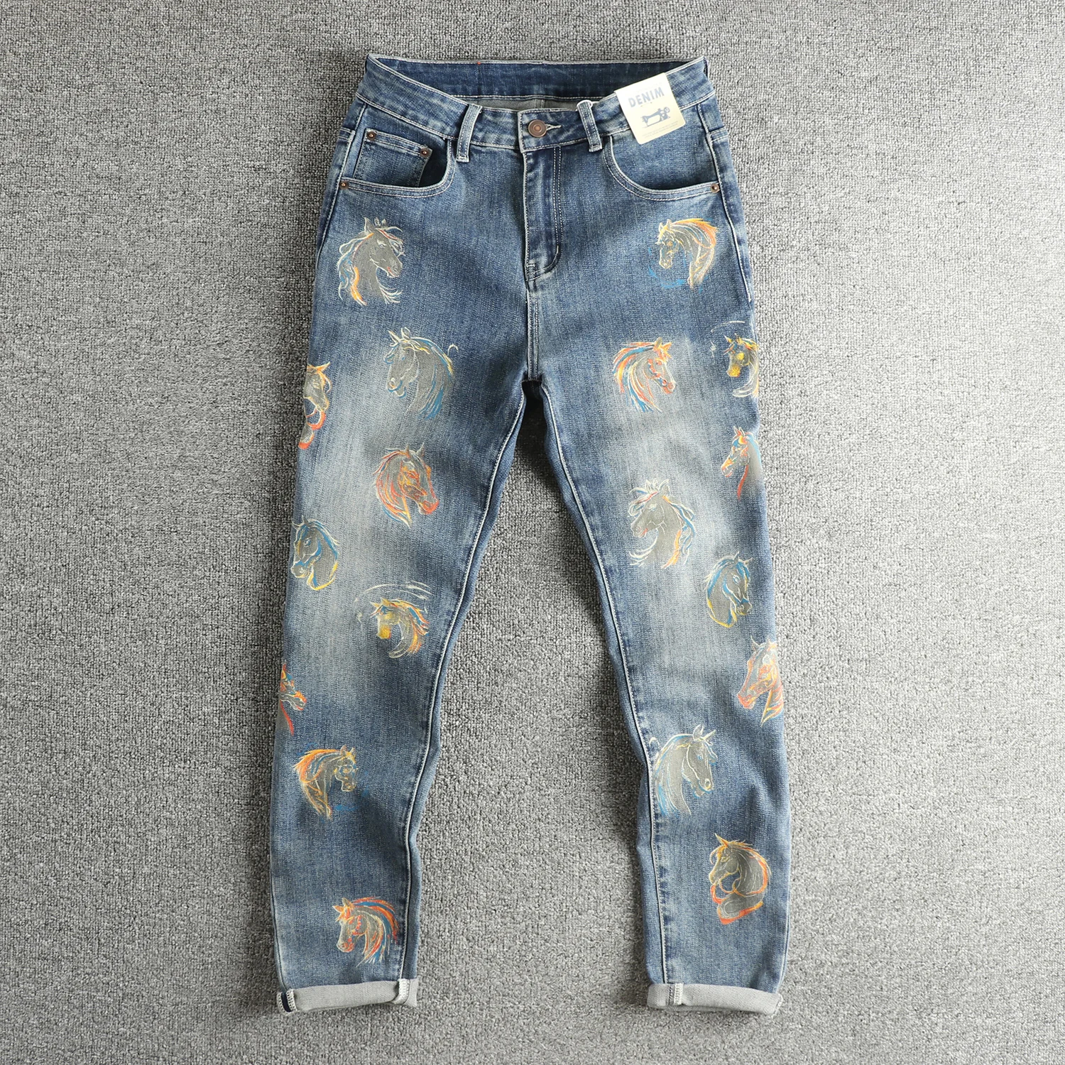 Retro Style Men's Jeans Vintage Washed Cotton Denim Cone Shape Slim Fit Long Trousers Comfortable mid Waist Zipper Casual Pants
Retro Style Men's Jeans Vintage Washed Cotton Denim Cone Shape Slim Fit Long Trousers Comfortable mid Waist Zipper Casual Pants