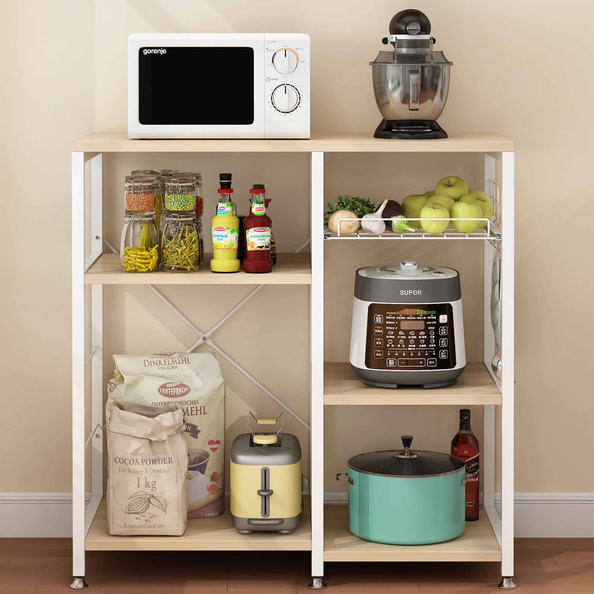 White Oak 3-Tier Kitchen Baker Rack Microwave Storage Organizer Shelf
White Oak 3-Tier Kitchen Baker Rack Microwave Storage Organizer Shelf