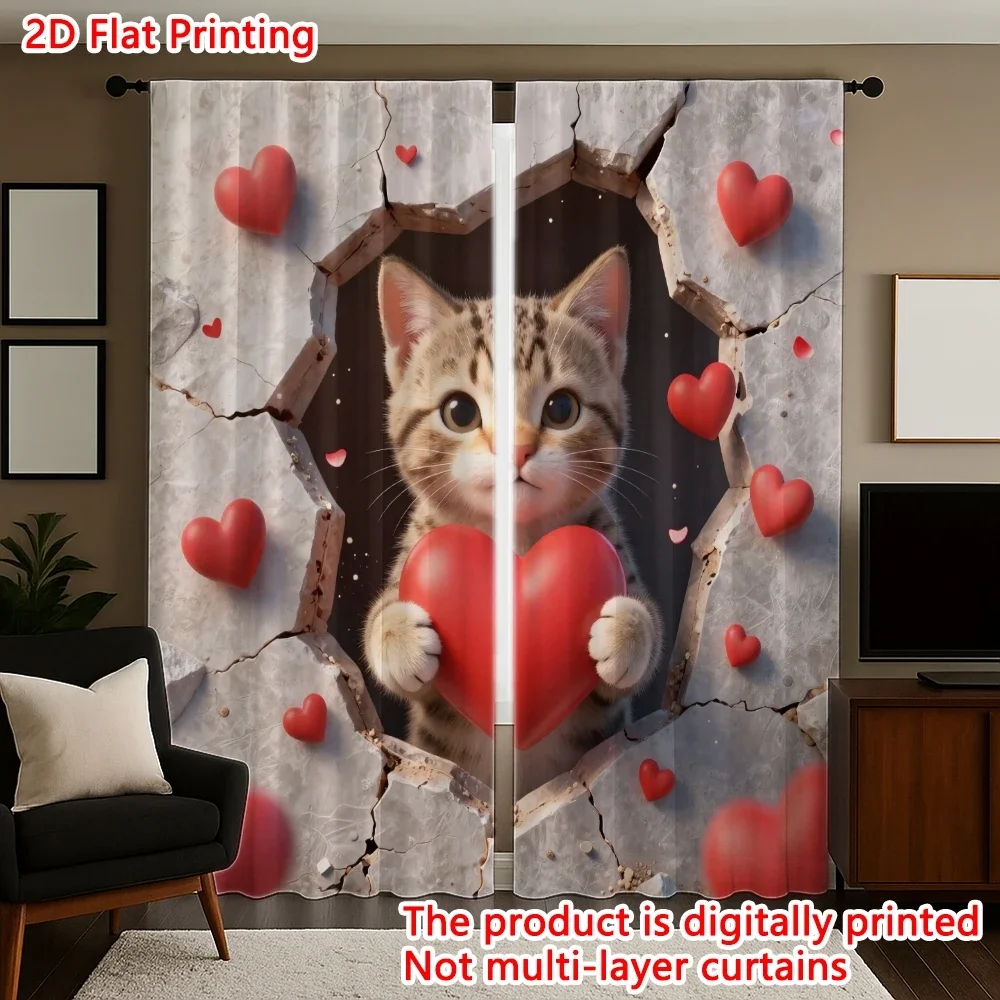 2 шт. настенных штор с изображением кошек — подарок на День святого Валентина, художественные декоративные шторы для дома, всесезонные декоративные шторы
2 шт. настенных штор с изображением кошек — подарок на День святого Валентина, художественные декоративные шторы для дома, всесезонные декоративные шторы
