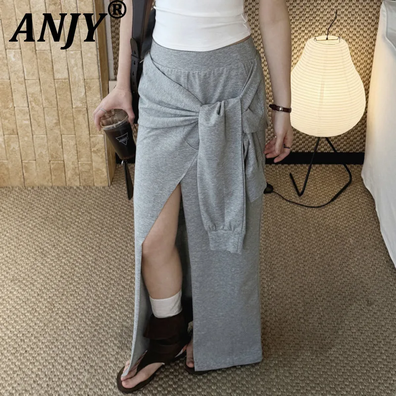 ANJY Spring Summer New Women Korean Style Design Waist-Sleeve Bandage Fashion Patchwork Solid Color Half-Wrap Long Skirts A22450
ANJY Spring Summer New Women Korean Style Design Waist-Sleeve Bandage Fashion Patchwork Solid Color Half-Wrap Long Skirts A22450
