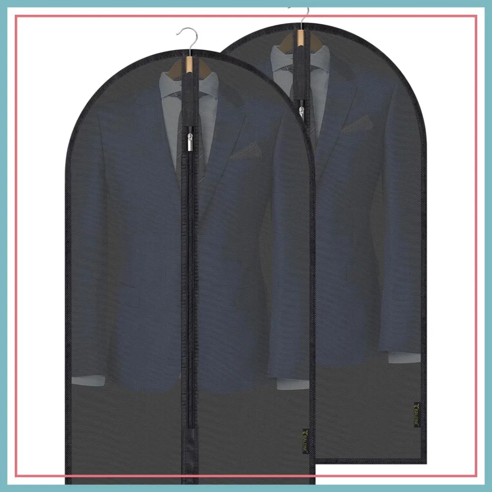 40'' Translucent Garment Bags, 2 Pack PEVA Dress Bags for Closet Clothes Dresses Suit Coats Storage (Black, 2PK)
40'' Translucent Garment Bags, 2 Pack PEVA Dress Bags for Closet Clothes Dresses Suit Coats Storage (Black, 2PK)