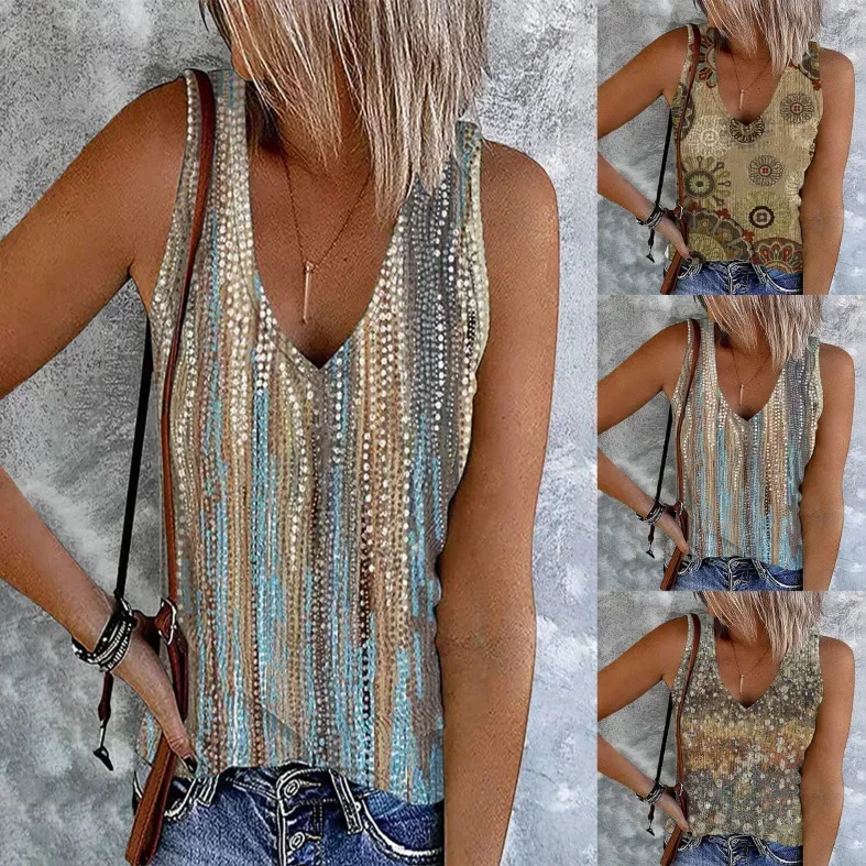 Summer Vintage Style Vest Women's Casual Printed Slim Sleeveless Tshirt V Neck Street Sexy Fashion Retro Y2k Pullover Tank Tops
Summer Vintage Style Vest Women's Casual Printed Slim Sleeveless Tshirt V Neck Street Sexy Fashion Retro Y2k Pullover Tank Tops