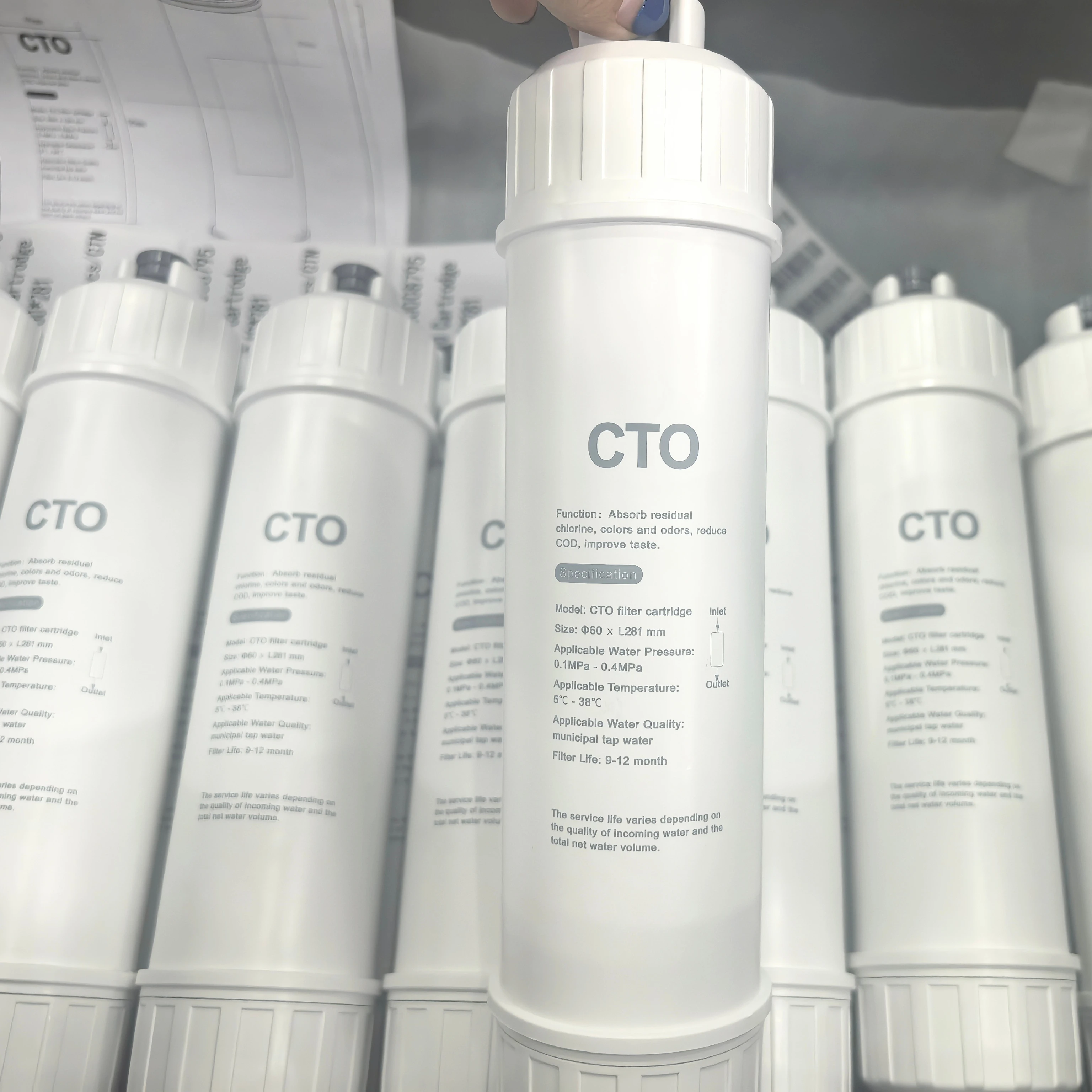 CTO Quick-Connect In-Line 10'' Household Outdoor Commercial Water Filter Cartridge RO-75G RO-100G Pre-Carbon Sediment Cartridges
CTO Quick-Connect In-Line 10'' Household Outdoor Commercial Water Filter Cartridge RO-75G RO-100G Pre-Carbon Sediment Cartridges