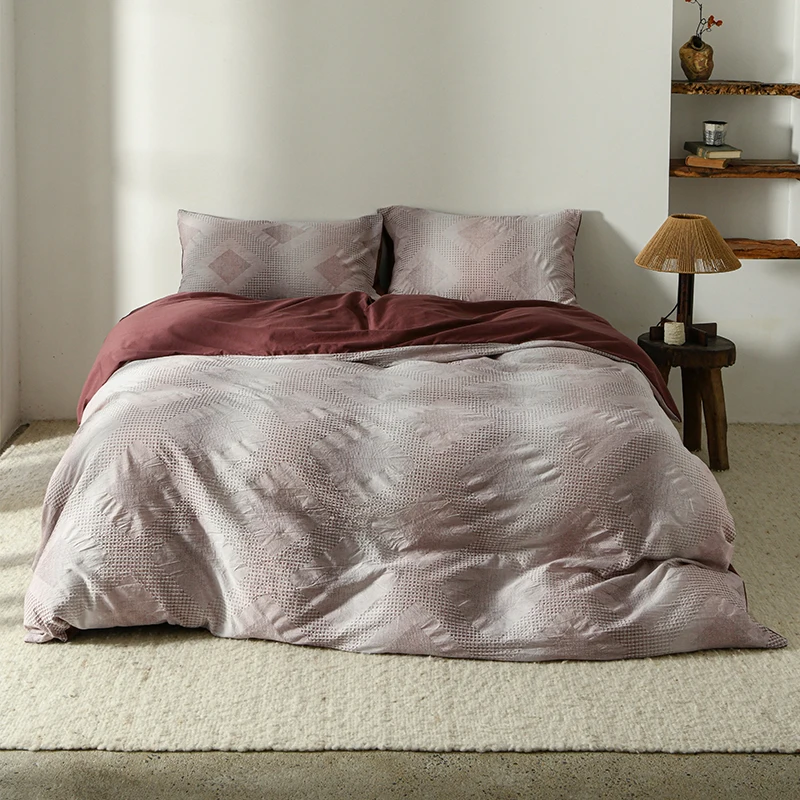 Cotton four-piece set - gradual change diamond waffle
Cotton four-piece set - gradual change diamond waffle