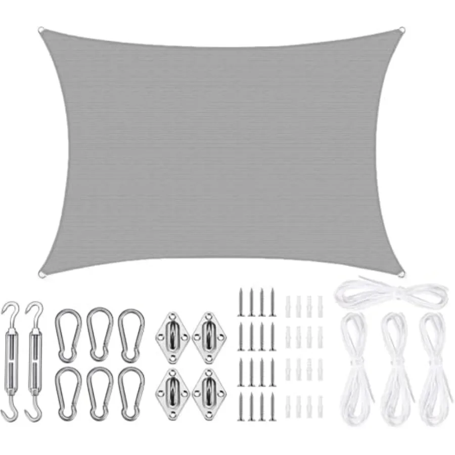 10' x 13' Rectangle Sun Shade Sail - UV-Resistant Canopy Shade Cover with Hardware Kit Set, UV Block Sunshade for Deck Patio Po
10' x 13' Rectangle Sun Shade Sail - UV-Resistant Canopy Shade Cover with Hardware Kit Set, UV Block Sunshade for Deck Patio Po