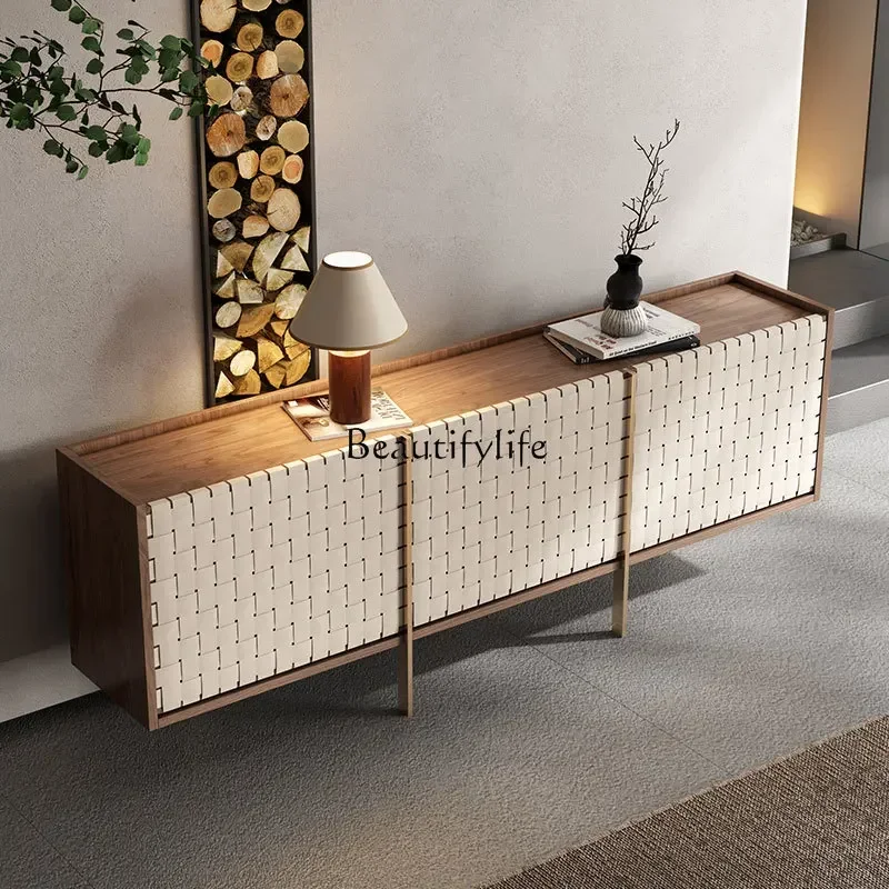 1LXNordic light luxury walnut storage modern simple porch cabinet decorative cabinet
1LXNordic light luxury walnut storage modern simple porch cabinet decorative cabinet