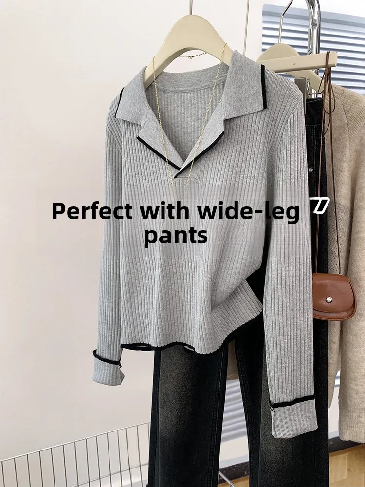 Women's Knitted Long Sleeve PoloV Neck Base Shirt Early Autumn Spring Korean Style Inner Wear Matching Sweater Winter Top
Women's Knitted Long Sleeve PoloV Neck Base Shirt Early Autumn Spring Korean Style Inner Wear Matching Sweater Winter Top