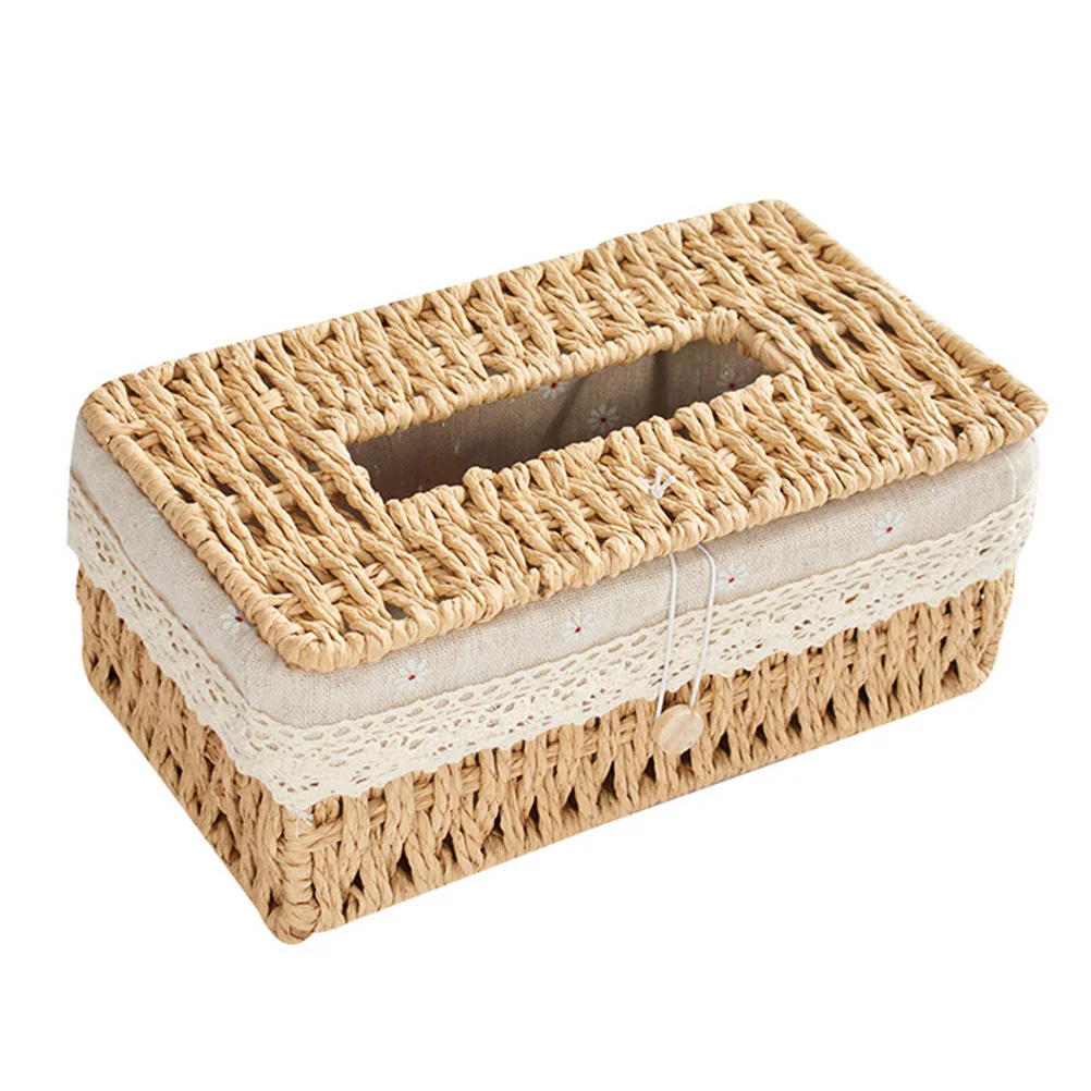 1Pcs Tissue Box Storage Container Desktop Napkin Case Handwoven Cloth Lace Organizer for Home Storage Box
1Pcs Tissue Box Storage Container Desktop Napkin Case Handwoven Cloth Lace Organizer for Home Storage Box