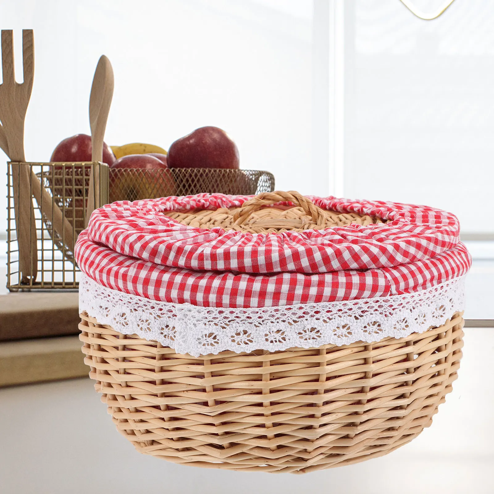 Rattan Bread Large Capacity H made Bread Serving Basket Woven Storage Container Kitchen Counter Round Sundries Food Holder
Rattan Bread Large Capacity H made Bread Serving Basket Woven Storage Container Kitchen Counter Round Sundries Food Holder