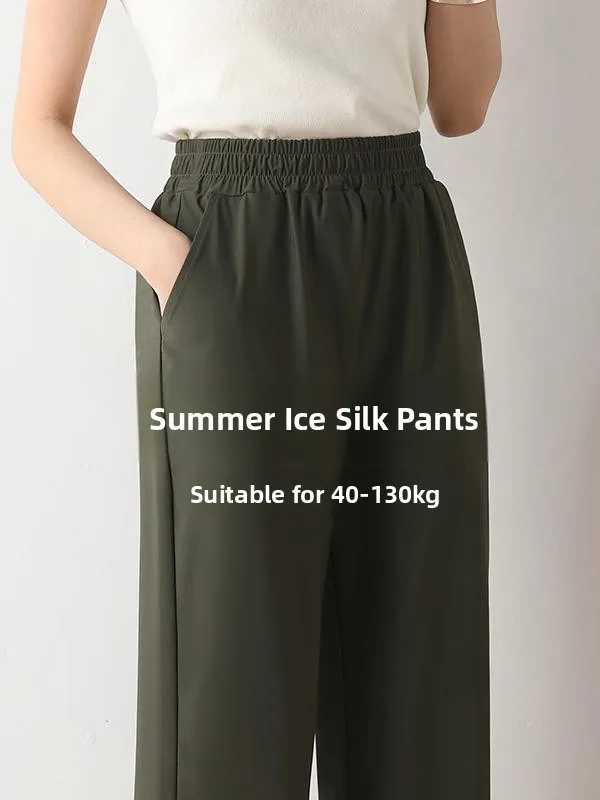 Широкие брюки из ледяного шелка для женщин: весенне-летние, тонкие, быстросохнущие, повседневные, спортивные, прямые, с высокой талией, в корейском стиле
Широкие брюки из ледяного шелка для женщин: весенне-летние, тонкие, быстросохнущие, повседневные, спортивные, прямые, с высокой талией, в корейском стиле