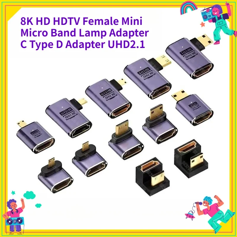 HDMI-Compatible Adapter 90 270 Degree Right Angle Male to Female Converter 8K HD Connector Mini / Micro HDMI-compatible Extender
HDMI-Compatible Adapter 90 270 Degree Right Angle Male to Female Converter 8K HD Connector Mini / Micro HDMI-compatible Extender