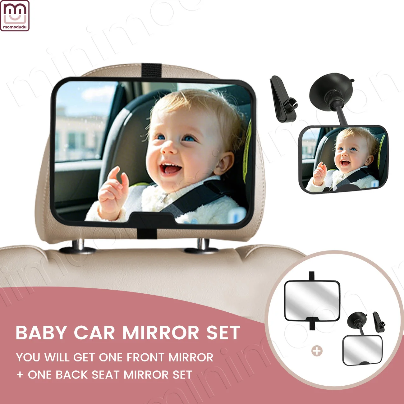 Dual Baby Car Mirror Set: Clip-On Forward & 360° Rear Facing Shatterproof Mirrors for Full Coverage Monitoring
Dual Baby Car Mirror Set: Clip-On Forward & 360° Rear Facing Shatterproof Mirrors for Full Coverage Monitoring