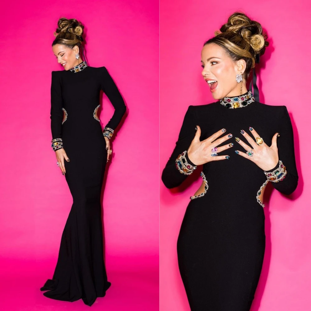 Ball Mesprit Fashion Exquisite High Collar Mermaid Rhinestone Sequin Satin Floor Length Custom Dress Saudi Arabia
Ball Mesprit Fashion Exquisite High Collar Mermaid Rhinestone Sequin Satin Floor Length Custom Dress Saudi Arabia