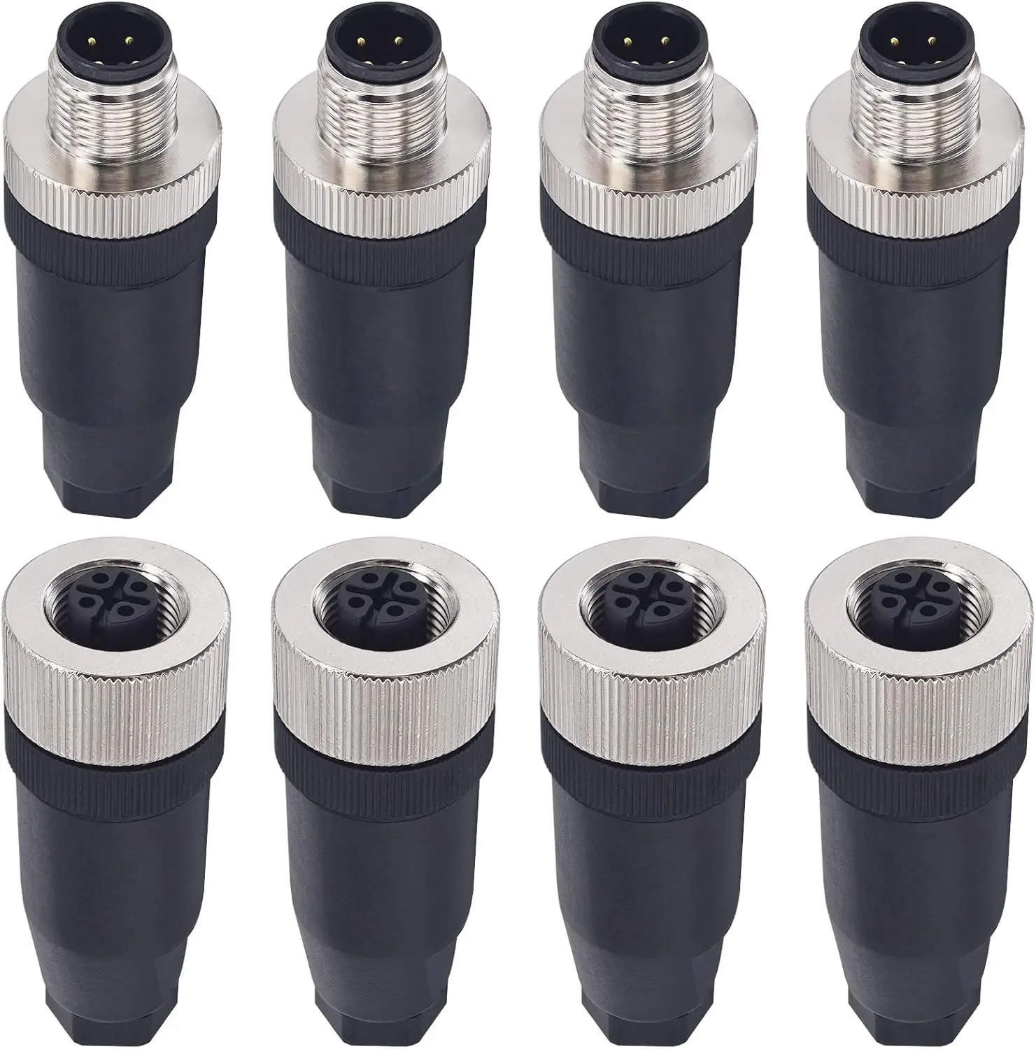 M12 4 Pin Male & Female Socket Panel Aviation Wire Connector,12mm Industrial Circular Connector,Outdoor Waterproof IP67,4 Sets
M12 4 Pin Male & Female Socket Panel Aviation Wire Connector,12mm Industrial Circular Connector,Outdoor Waterproof IP67,4 Sets