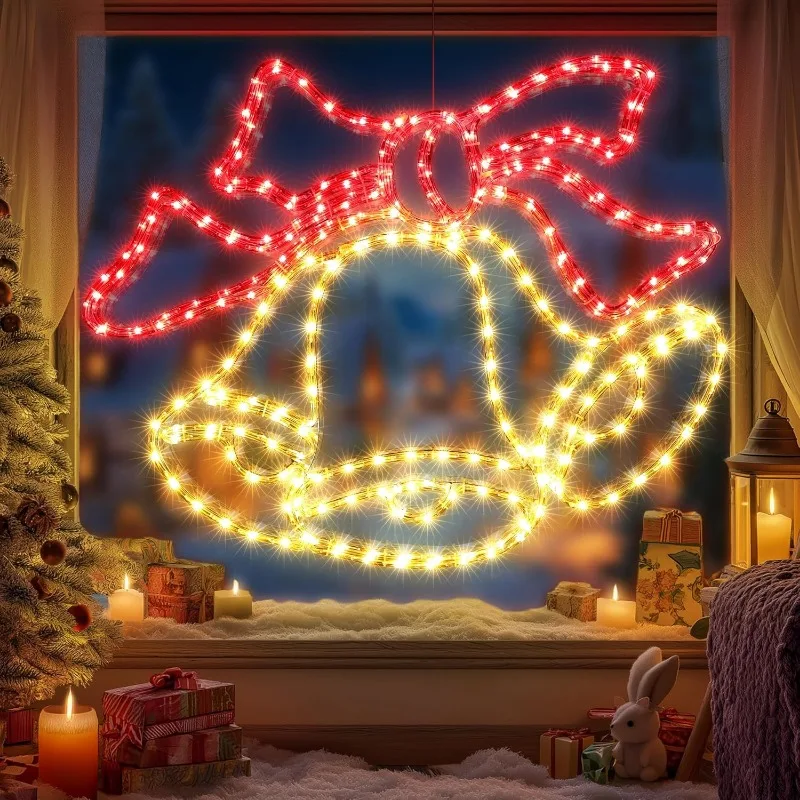 33" Large Bell LED Christmas Lights, 297 LED Waterproof Outdoor Decor with Timer, Wall Hanging Light
33" Large Bell LED Christmas Lights, 297 LED Waterproof Outdoor Decor with Timer, Wall Hanging Light