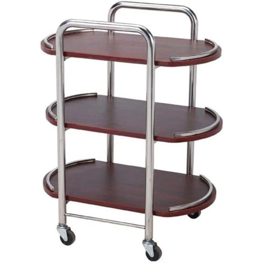 Three-Tier Service Trolley, Luxurious Bar/Hotel Stainless Steel + Solid Wood Mobile with Rolling Wheels,
Three-Tier Service Trolley, Luxurious Bar/Hotel Stainless Steel + Solid Wood Mobile with Rolling Wheels,