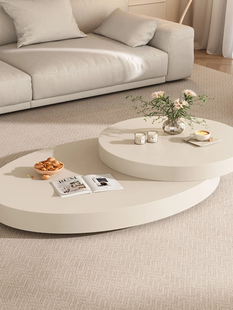 Revolving coffee table, modern minimalist living room, oval telescopic tea table
Revolving coffee table, modern minimalist living room, oval telescopic tea table